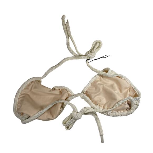New Faithfull the Brand Swim Jaqueline Bikini Top Plain Ivory Size Medium or 6 - Picture 3 of 5